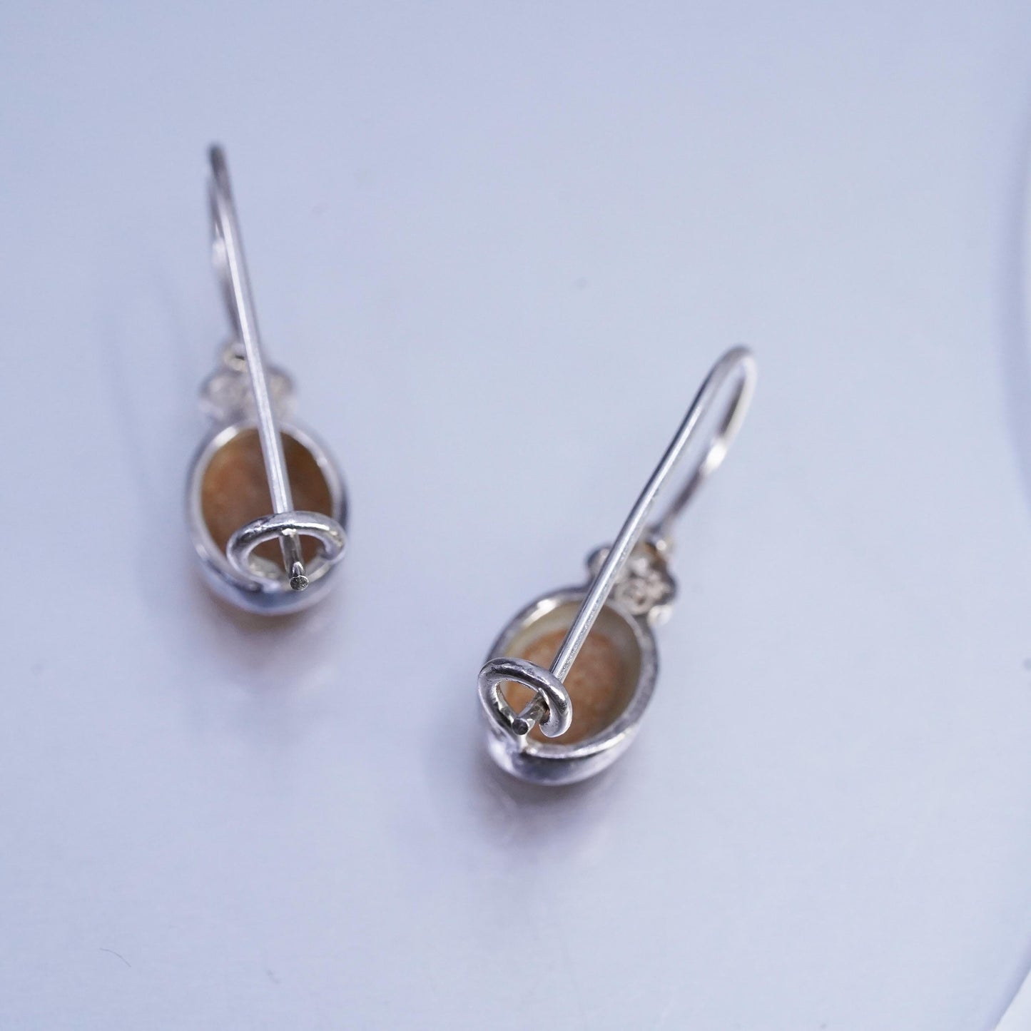 Vintage Sterling Silver Handmade Earrings, 925 Silver with Golden Tiger Eye