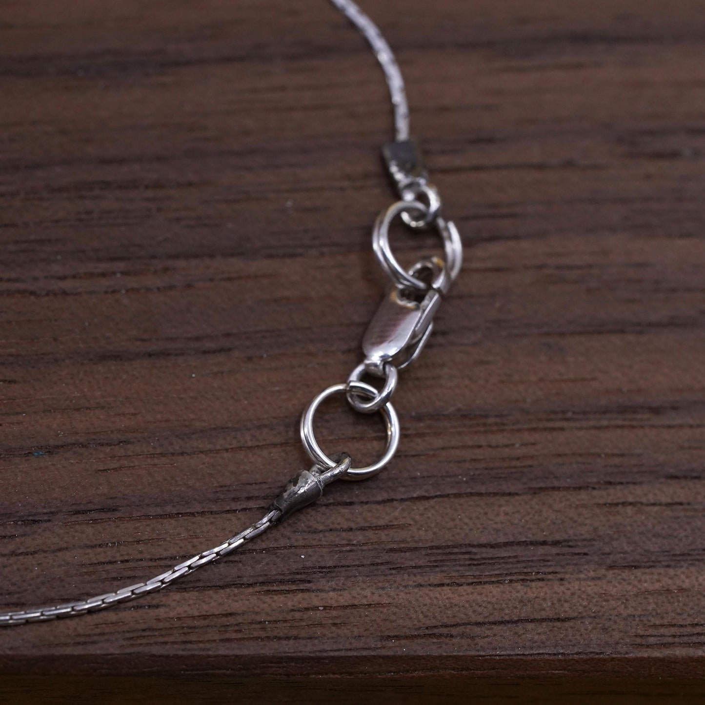 7.25", vintage sterling silver handmade bracelet, 925 snake chain crystal bead