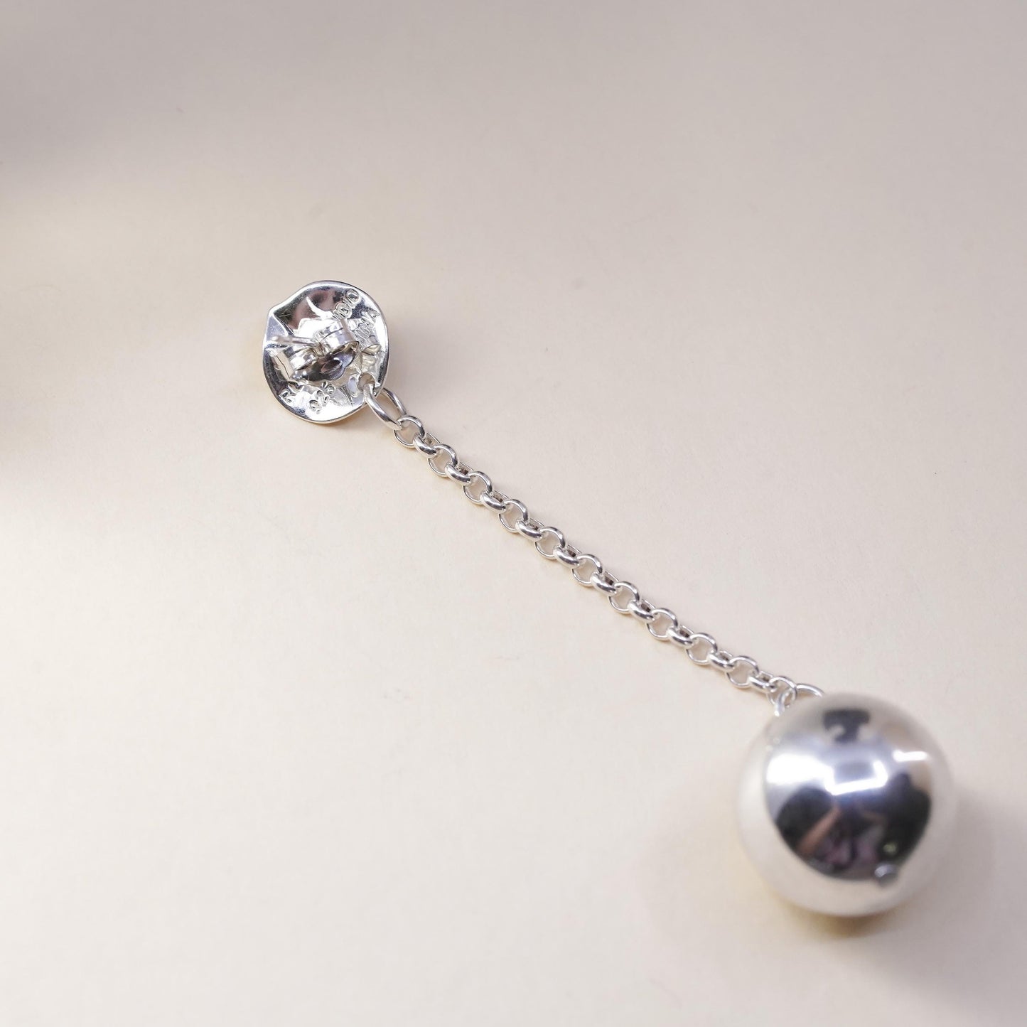 Robert Lee Morris Sterling 925 Silver RLM STUDIO Shiny drop ball single earring