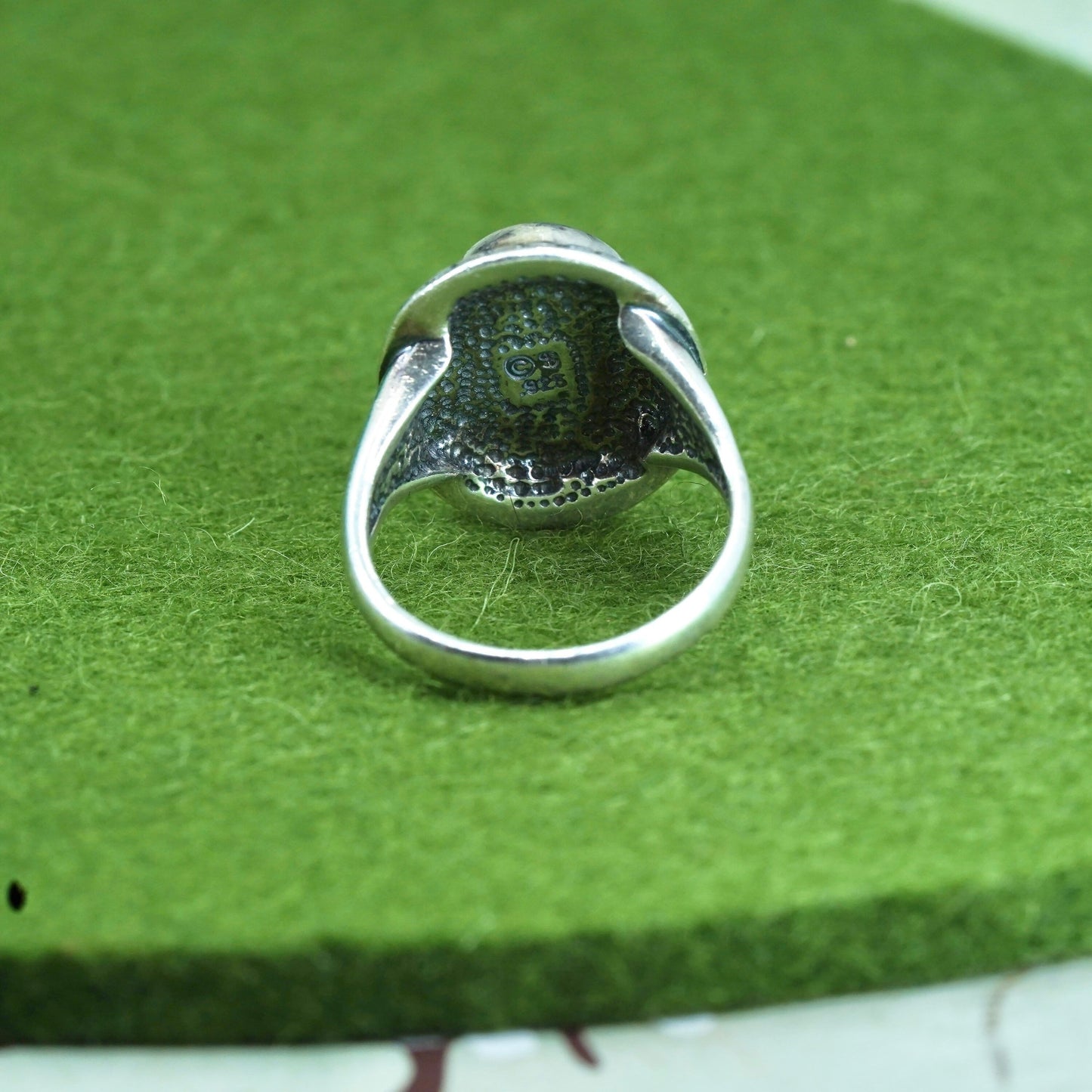 Size 8.25, sterling silver ring, Native American 925 silver ring oval turquoise