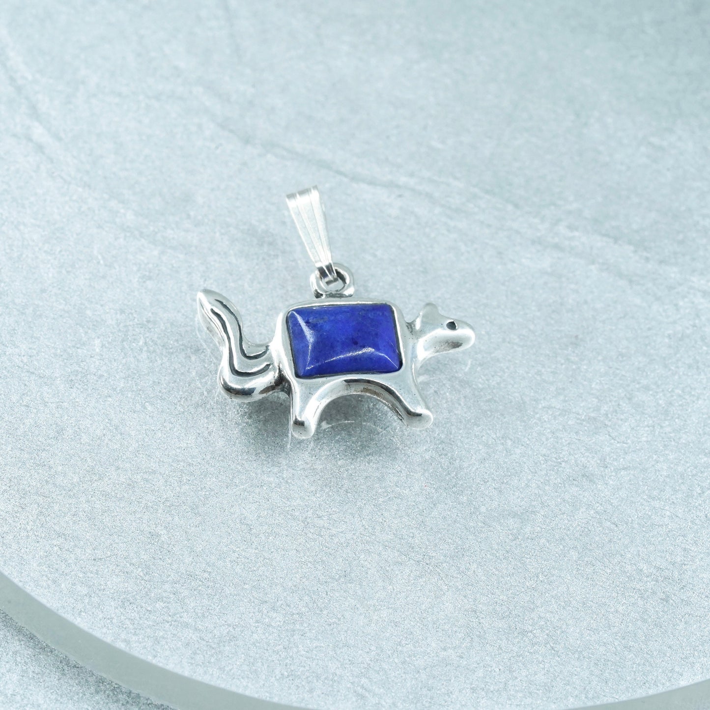 vintage Swift sterling 925 silver squirrel pendant with sodalite