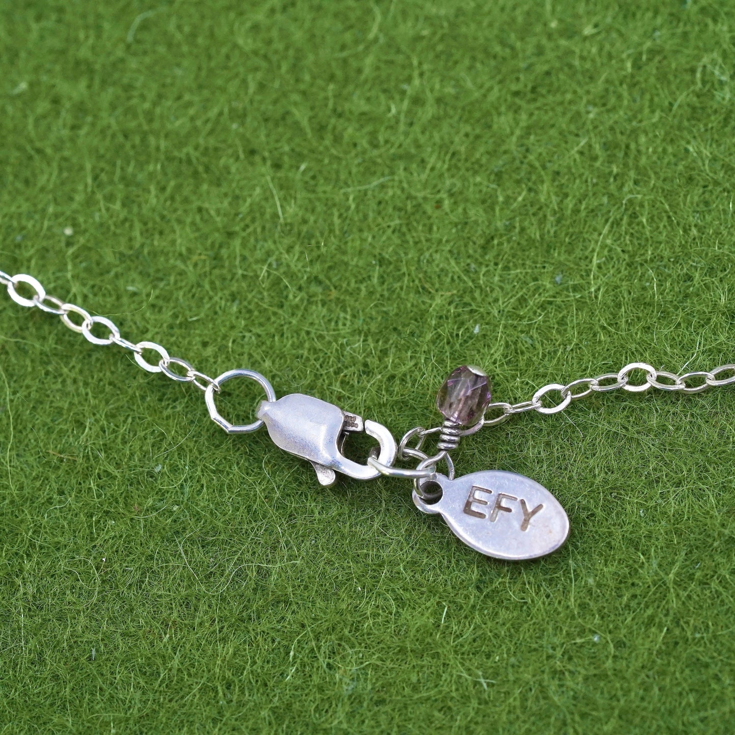 18”, sterling silver necklace, 925 flatten circle chain with compass pendant