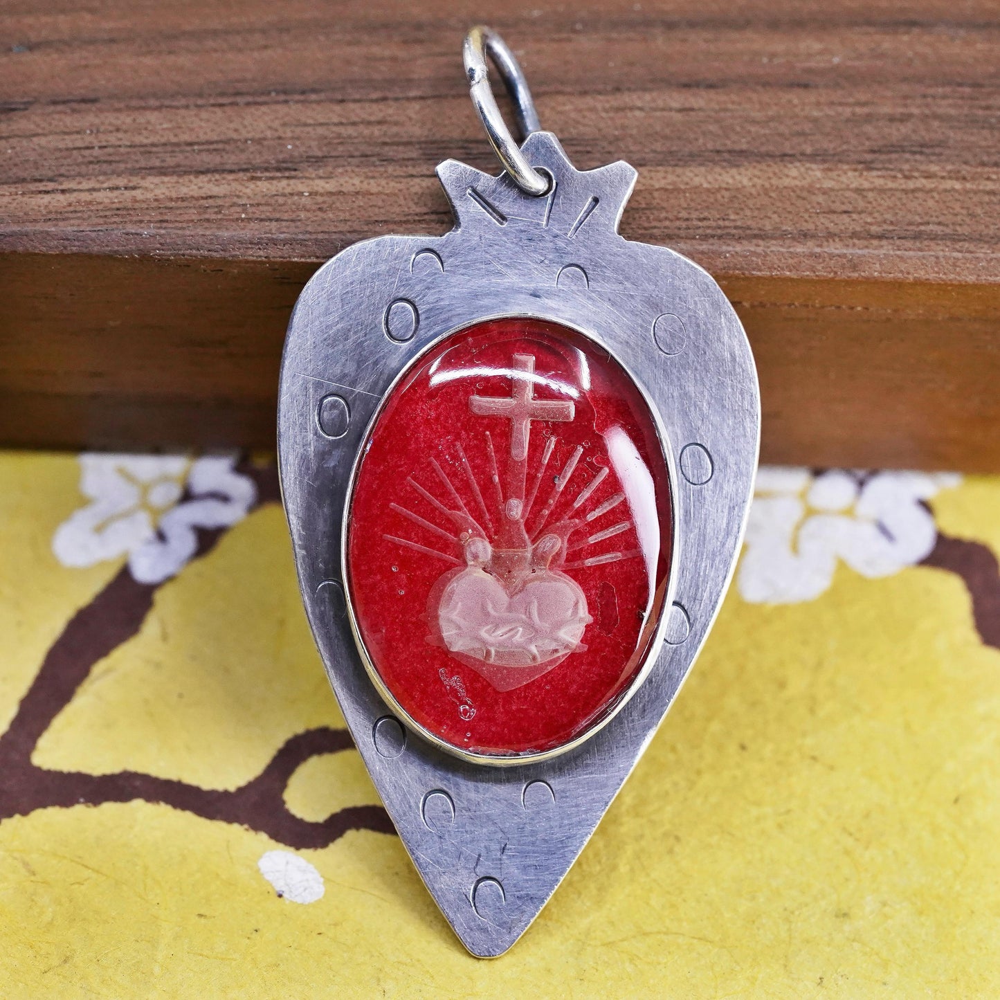 Vintage southwestern Sterling silver handmade pendant, 925 cross