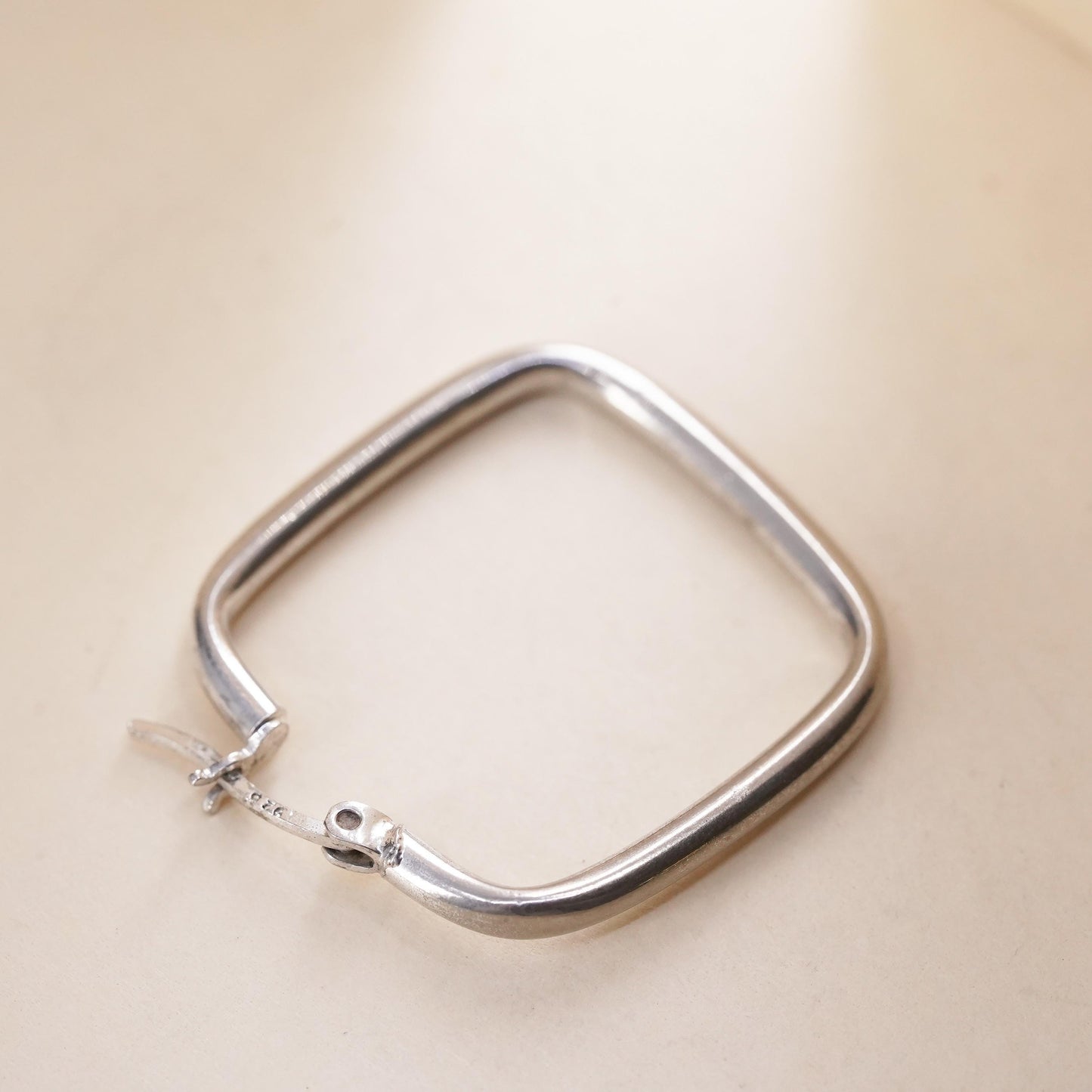 1", Vintage sterling silver single earring, fashion minimalist primitive hoop