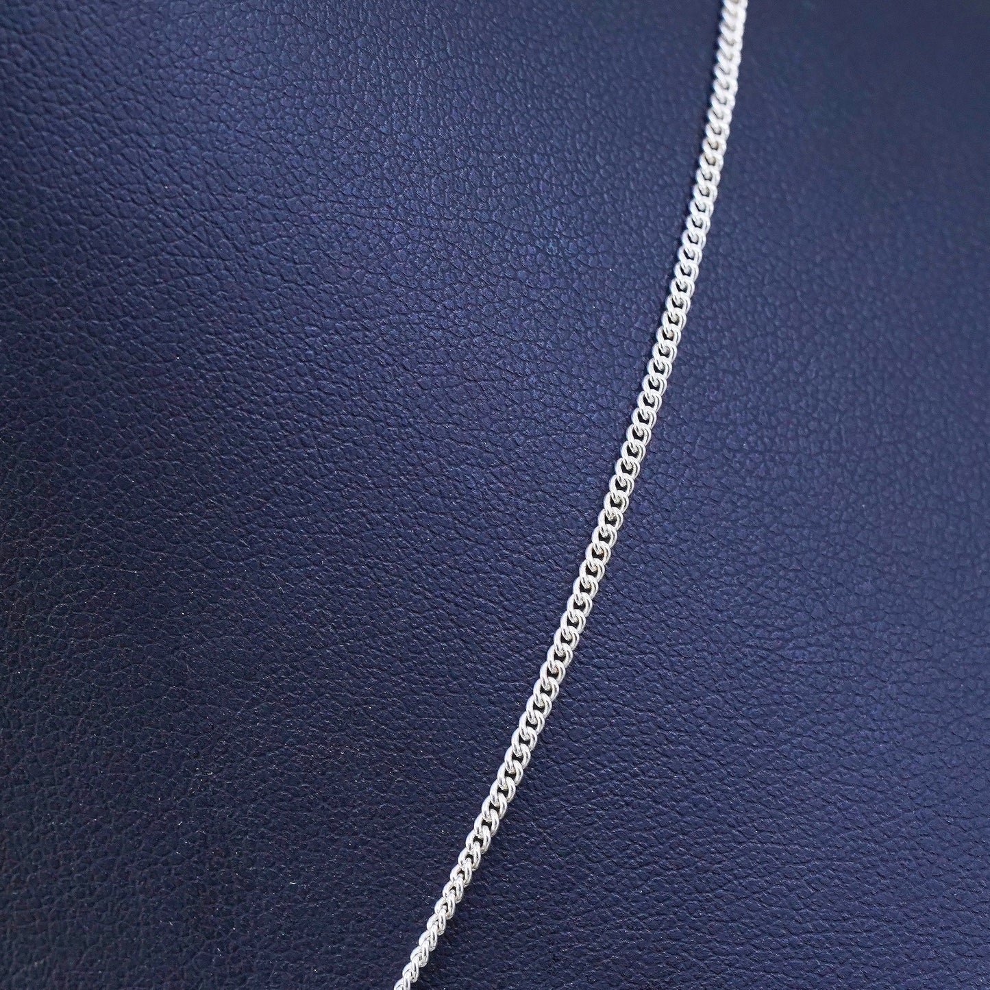 16” 1mm, vintage sterling silver necklace, 925 curb rope chain