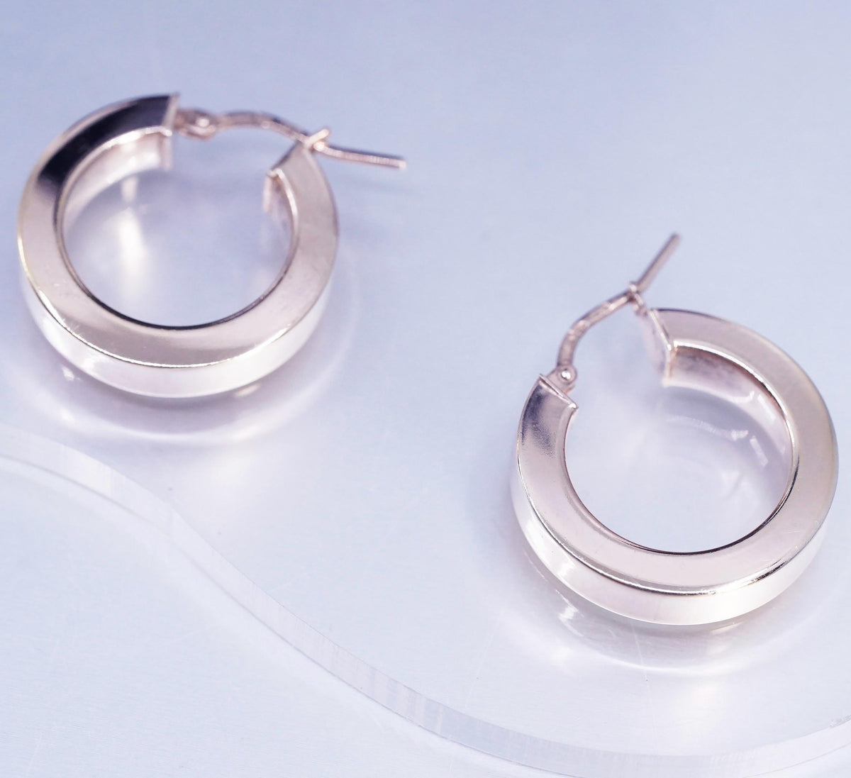 0.75", VTG Italian Dyadema vermeil gold Sterling Silver hoops. 925 Earrings