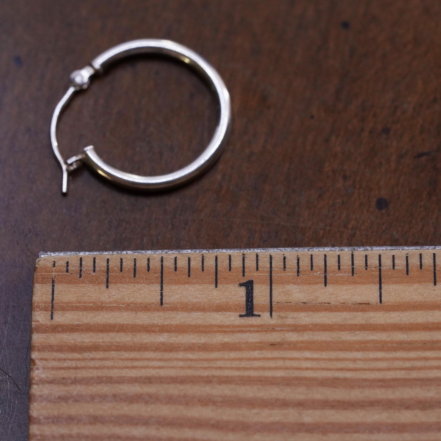 0.75”, Vintage sterling silver loop single earring, fashion primitive hoop