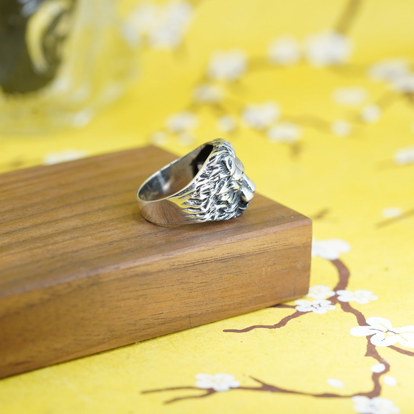 Size 11.25, Vintage Sterling Silver Handmade ring, Viking 925 lion head band