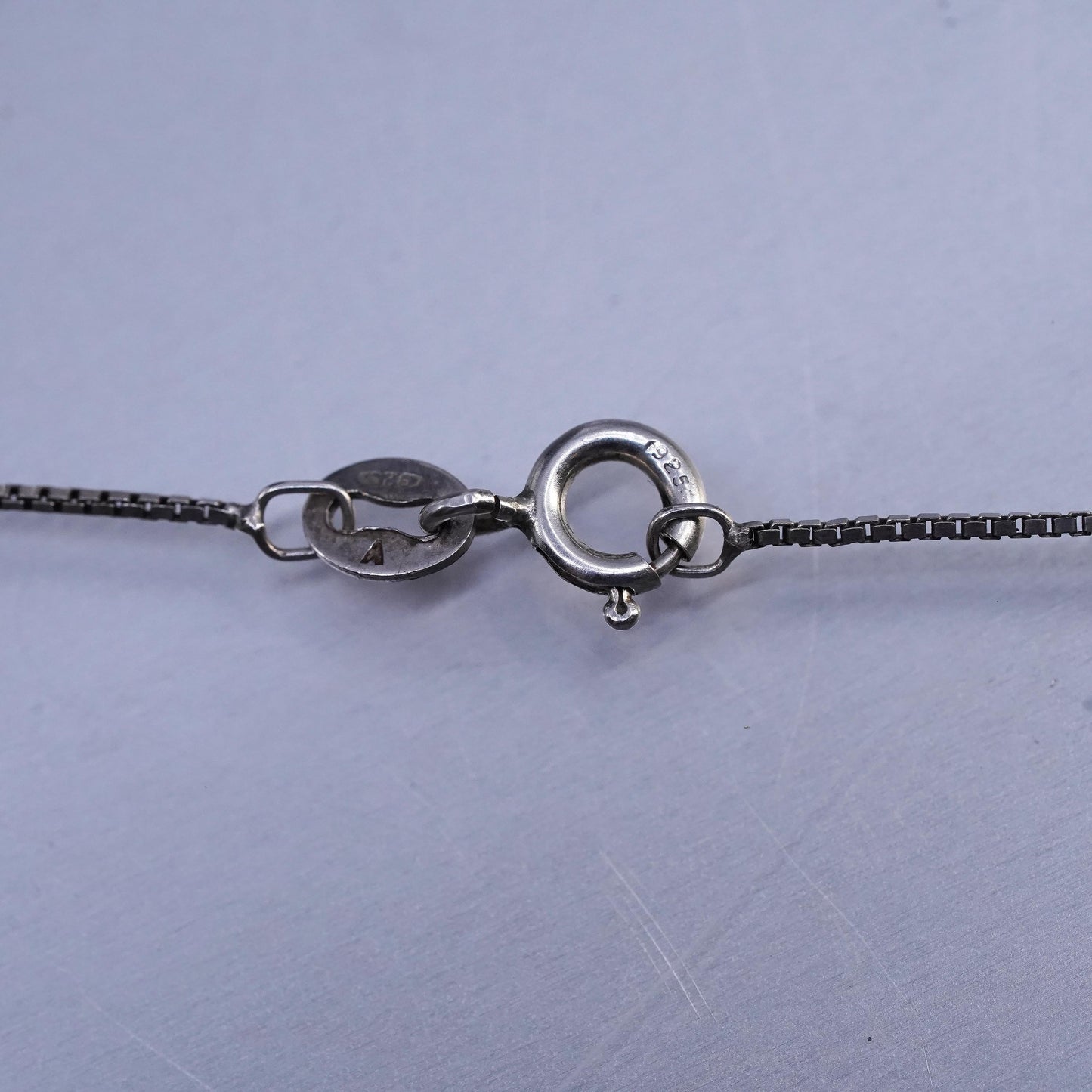 25" 1mm, Vintage sterling silver box chain, 925 silver necklace