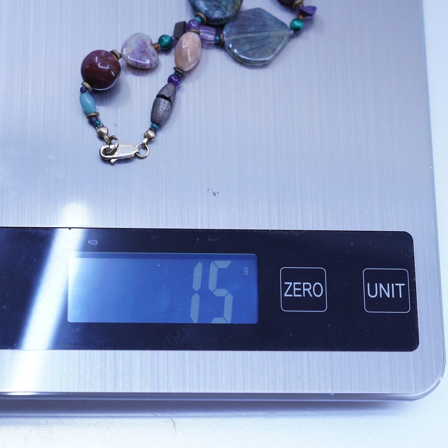 7.5”, Vintage navajo American handmade turquoise carved bear leaf bracelet