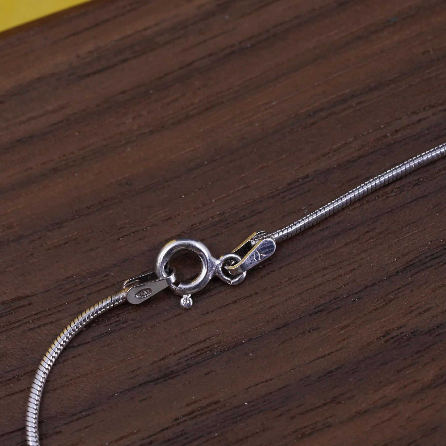 20" 1mm, vintage Italy Sterling silver snake chain, Italy 925 necklace