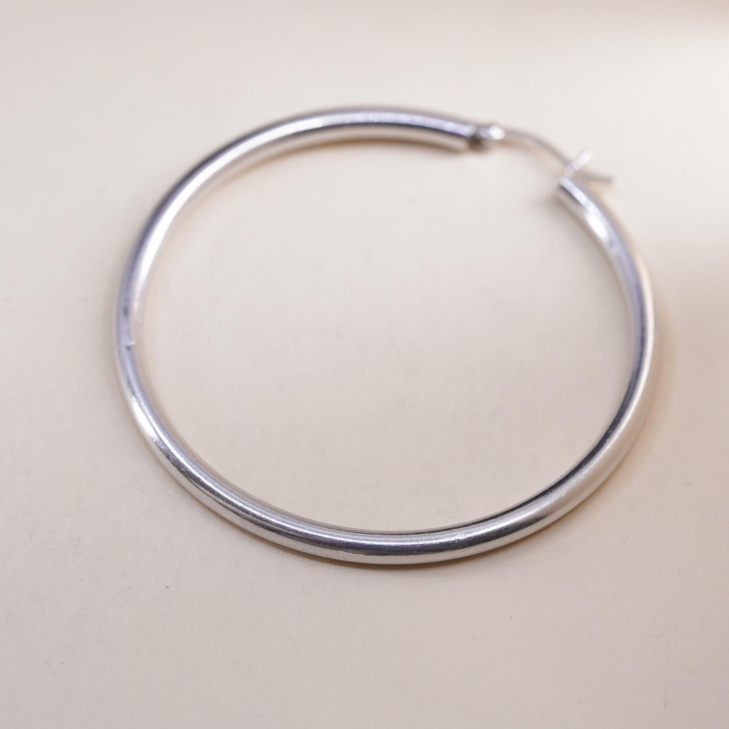 1.75", Vintage sterling silver loop single earring, thin hoop
