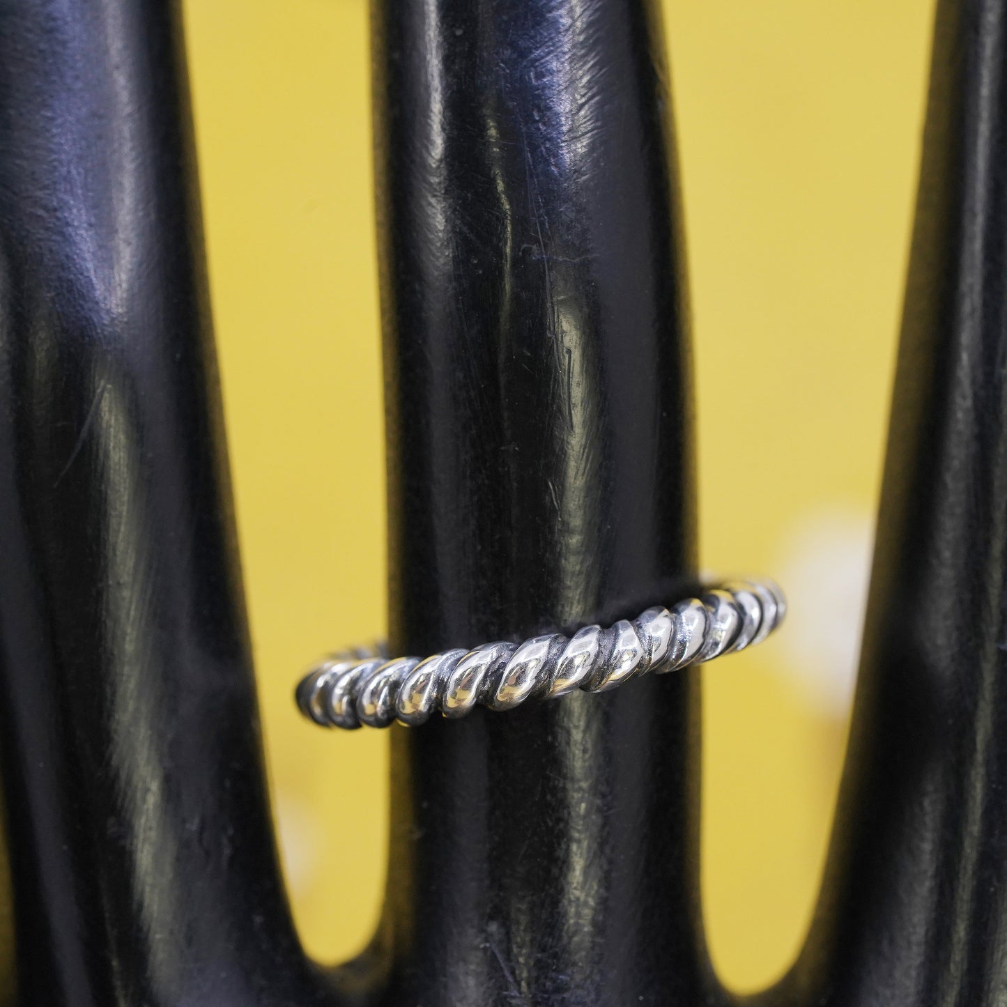 Size 6, vintage Sterling silver handmade ring, Mexican 925 cable band