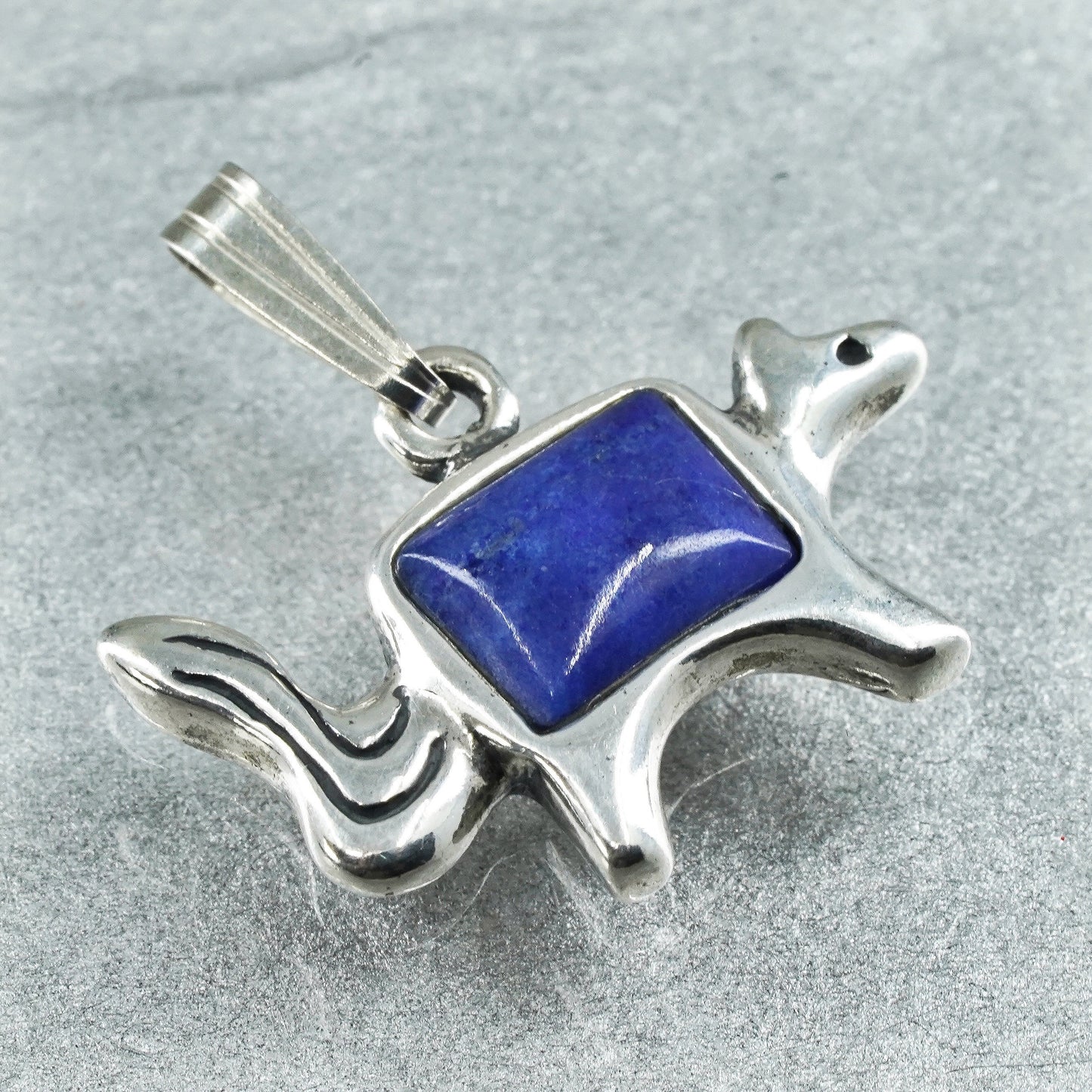 vintage Swift sterling 925 silver squirrel pendant with sodalite