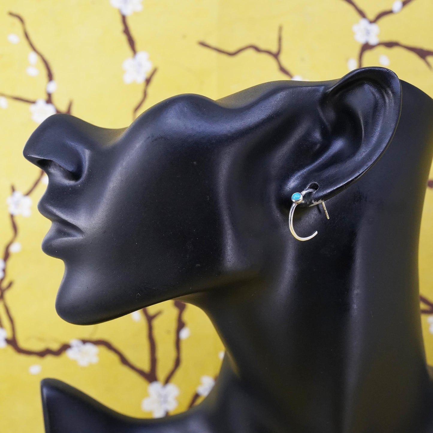 Vintage southwestern Sterling silver earrings, 925 studs hoops turquoise beads