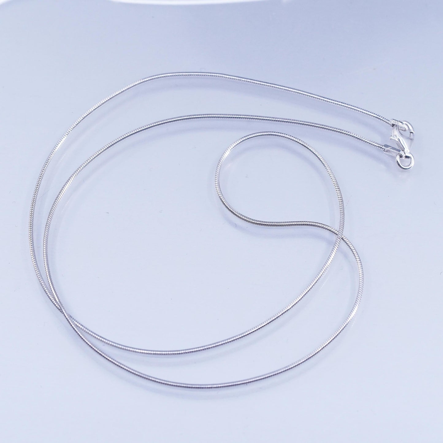 20” 1mm, vintage Italy Sterling 925 silver snake chain necklace
