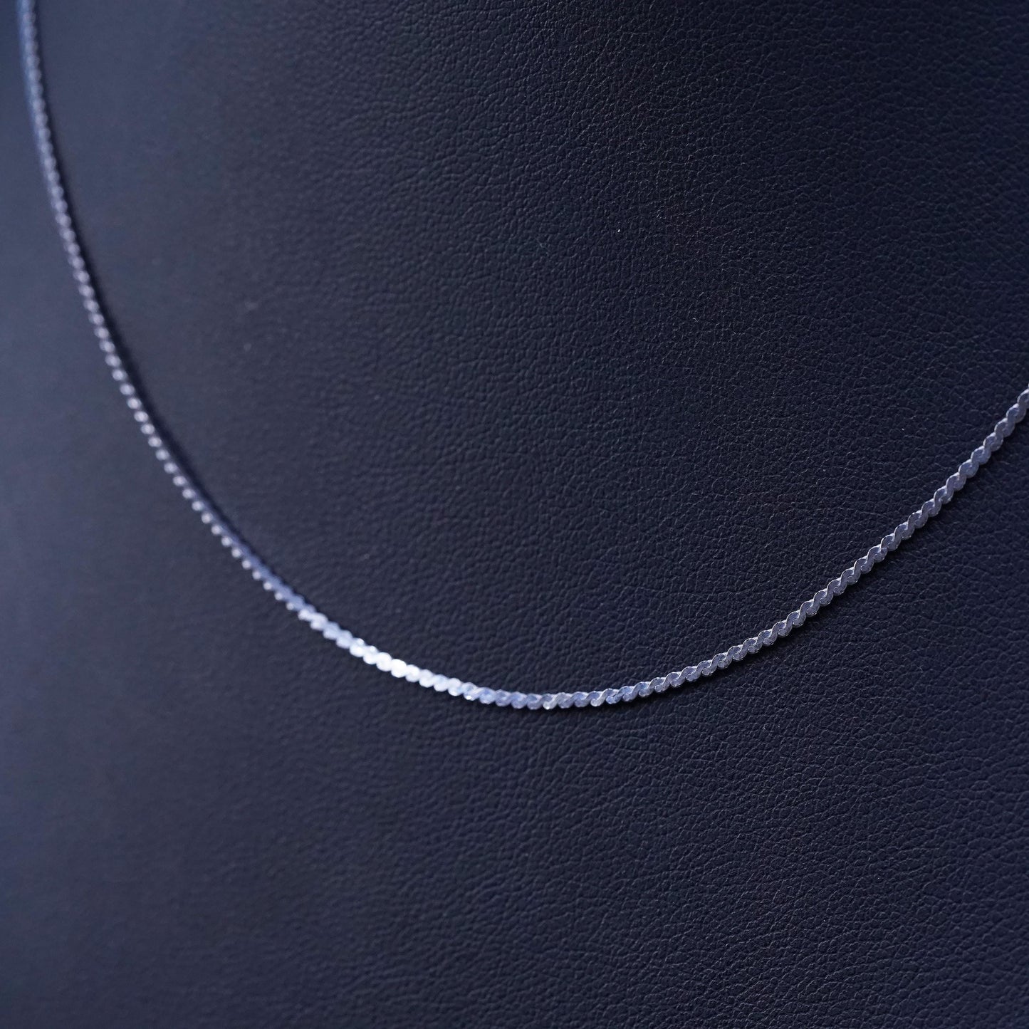 16", 1mm, vintage Sterling silver handmade necklace, 925 s link chain
