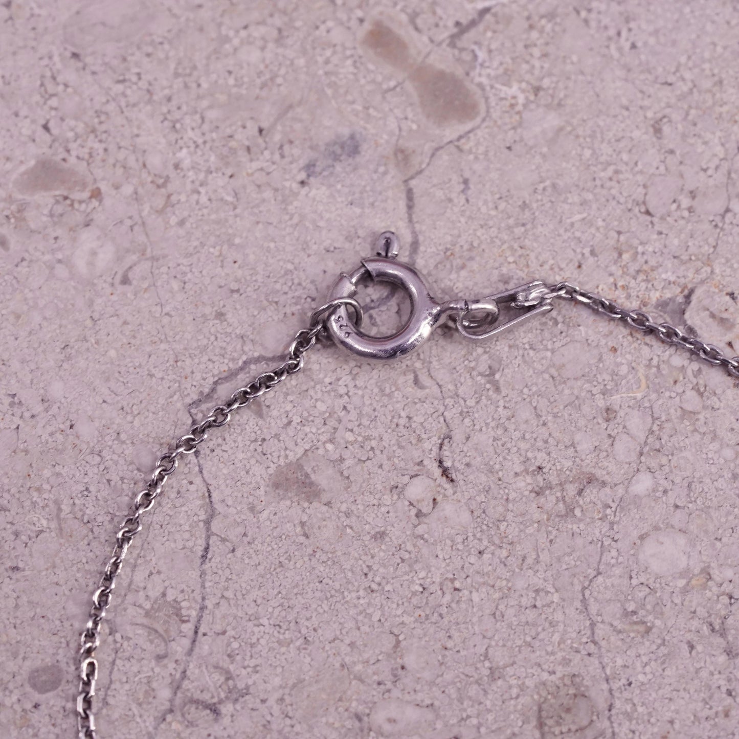 7.25”, Vintage handmade sterling silver bracelet, cluster cz evil eye charm