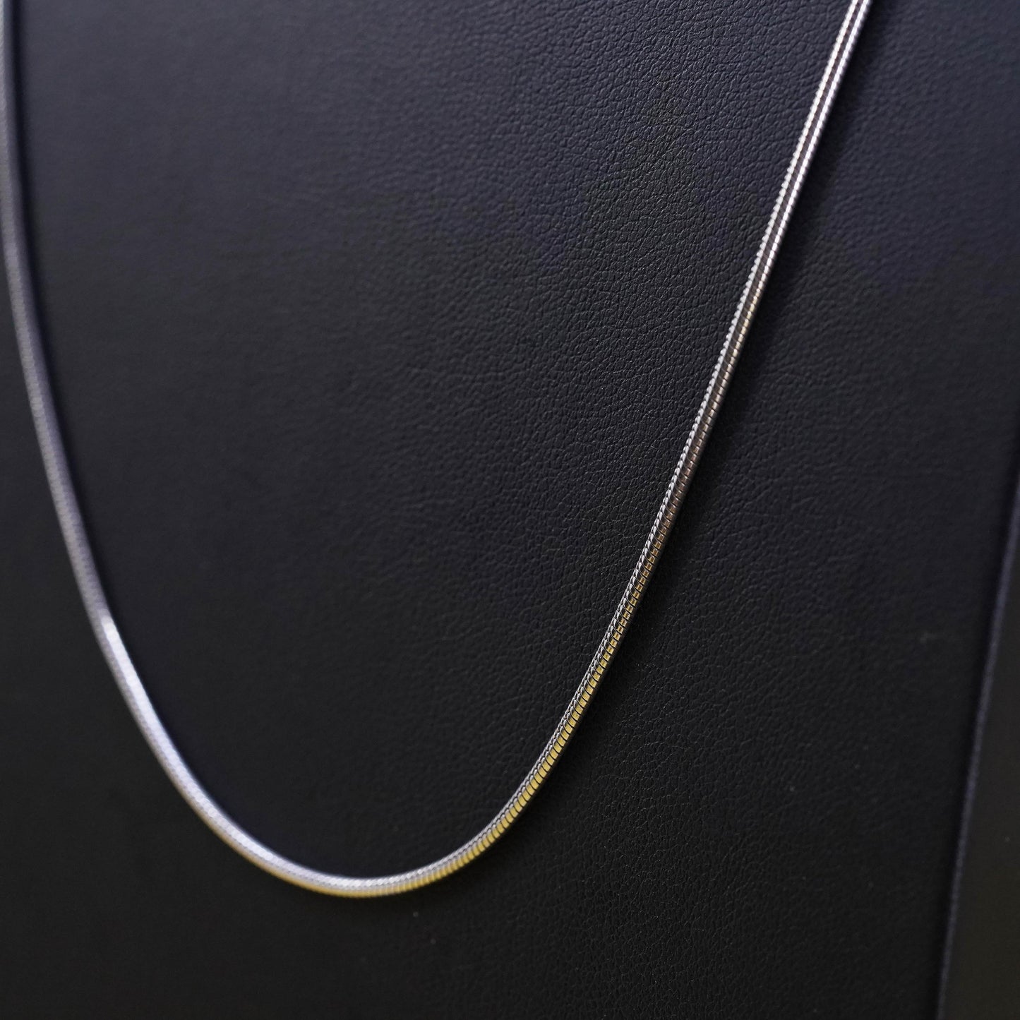 24", 1.4mm, vintage Italian sterling silver snake chain, 925 necklace