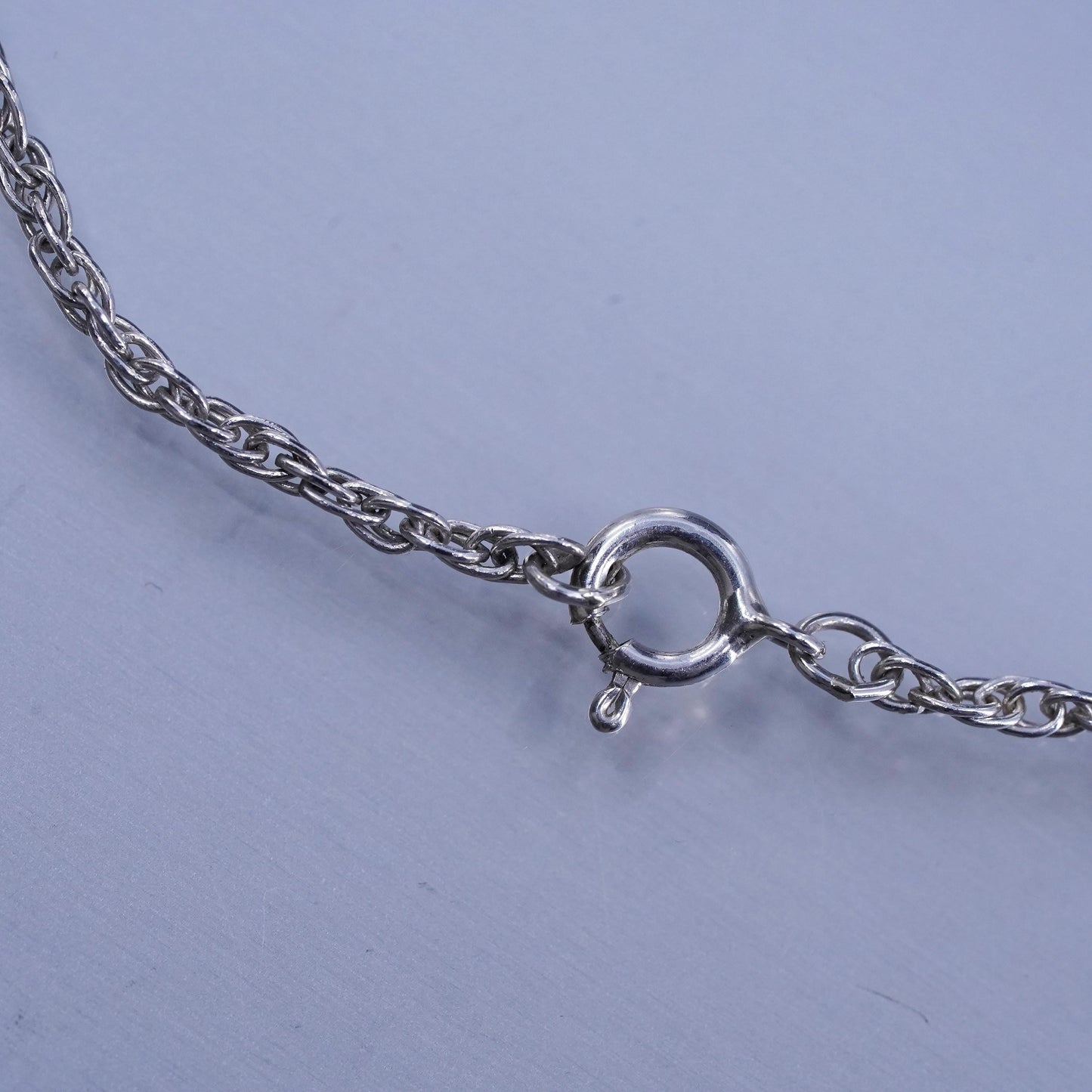 20” 2mm, vintage Italy Sterling 925 silver Singapore rope chain necklace