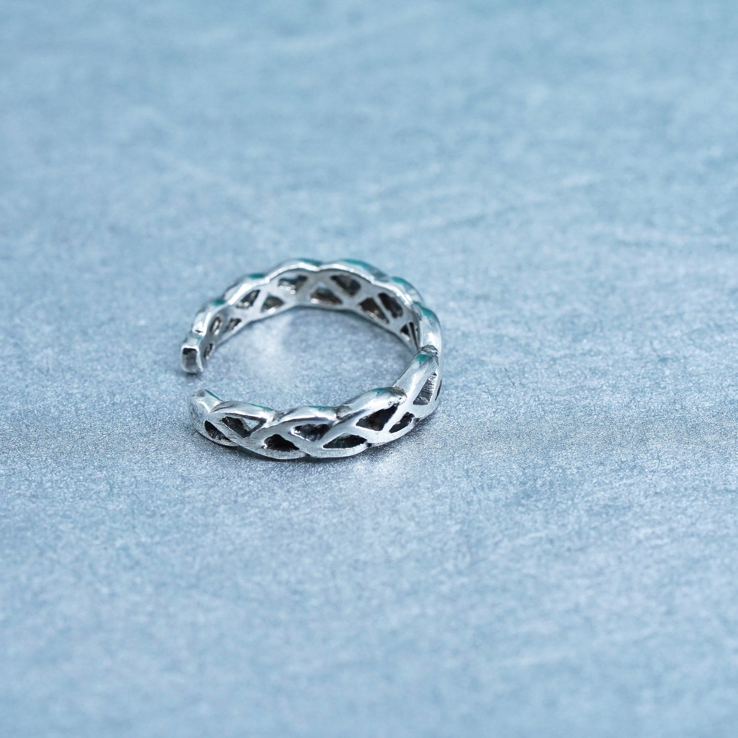 Size 2.75, southwestern Sterling 925 silver handmade ring, textured open band