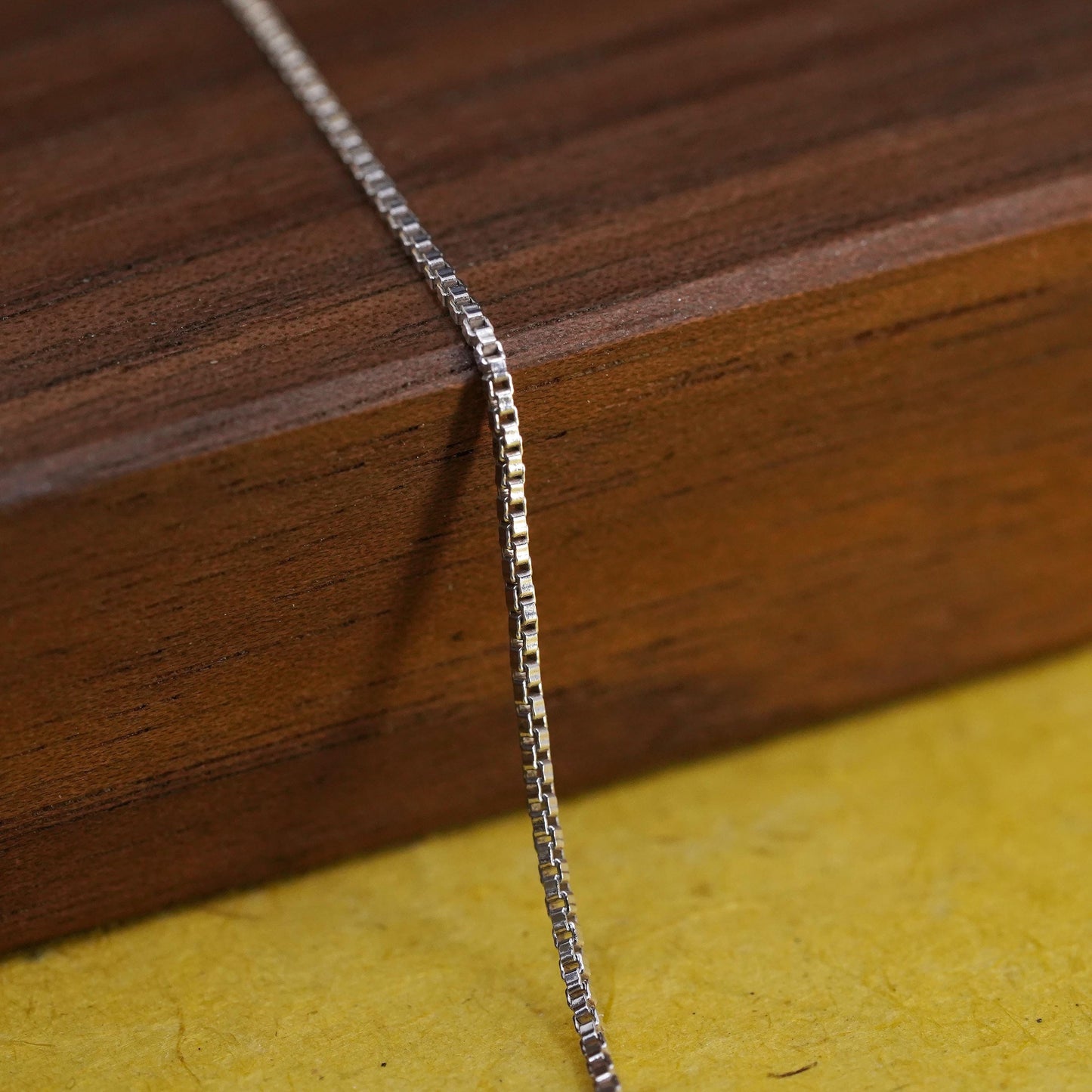 24", 1mm, vintage Italian Sterling silver box chain, Italy 925 necklace