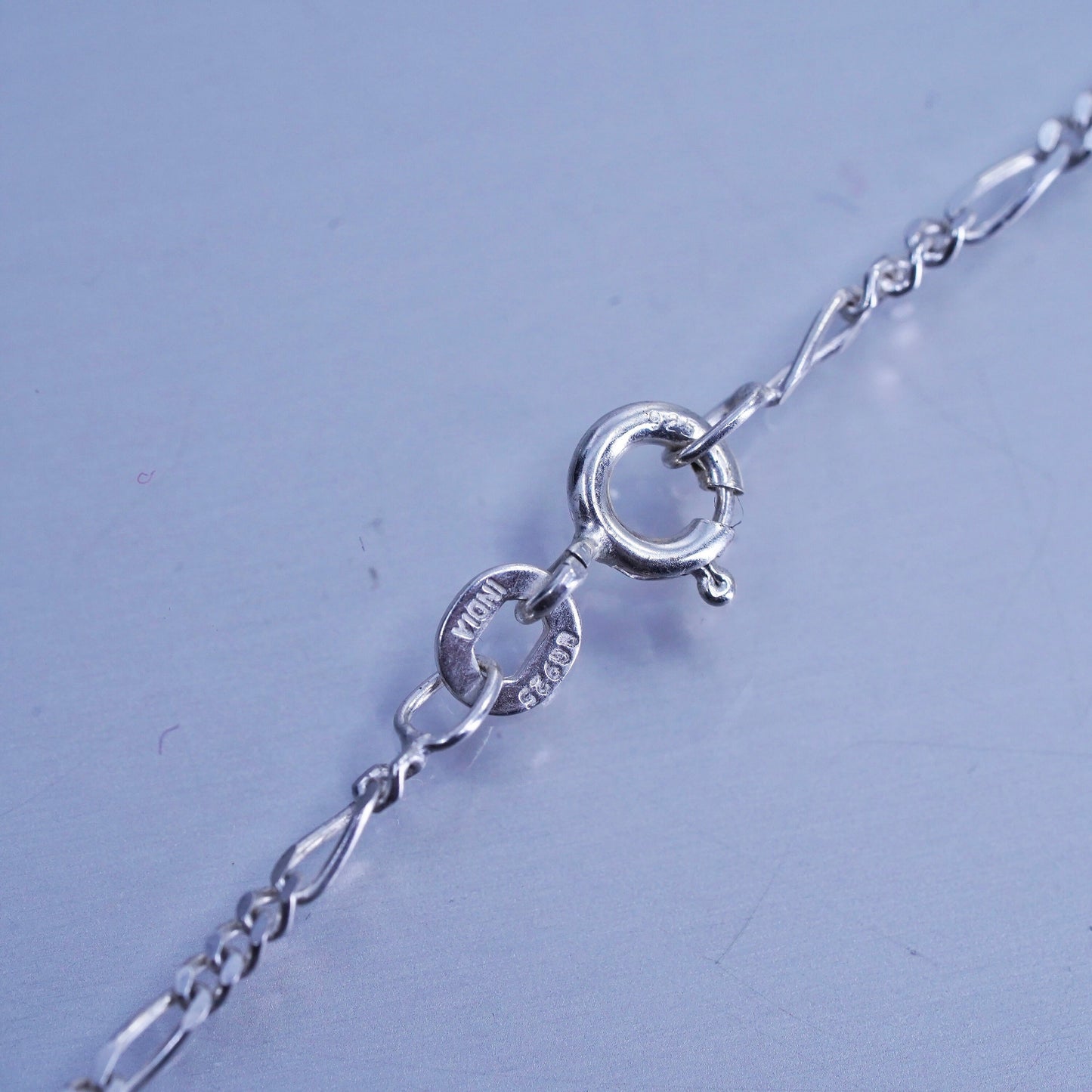 20” 2mm, vintage Italian Sterling 925 silver figaro chain necklace