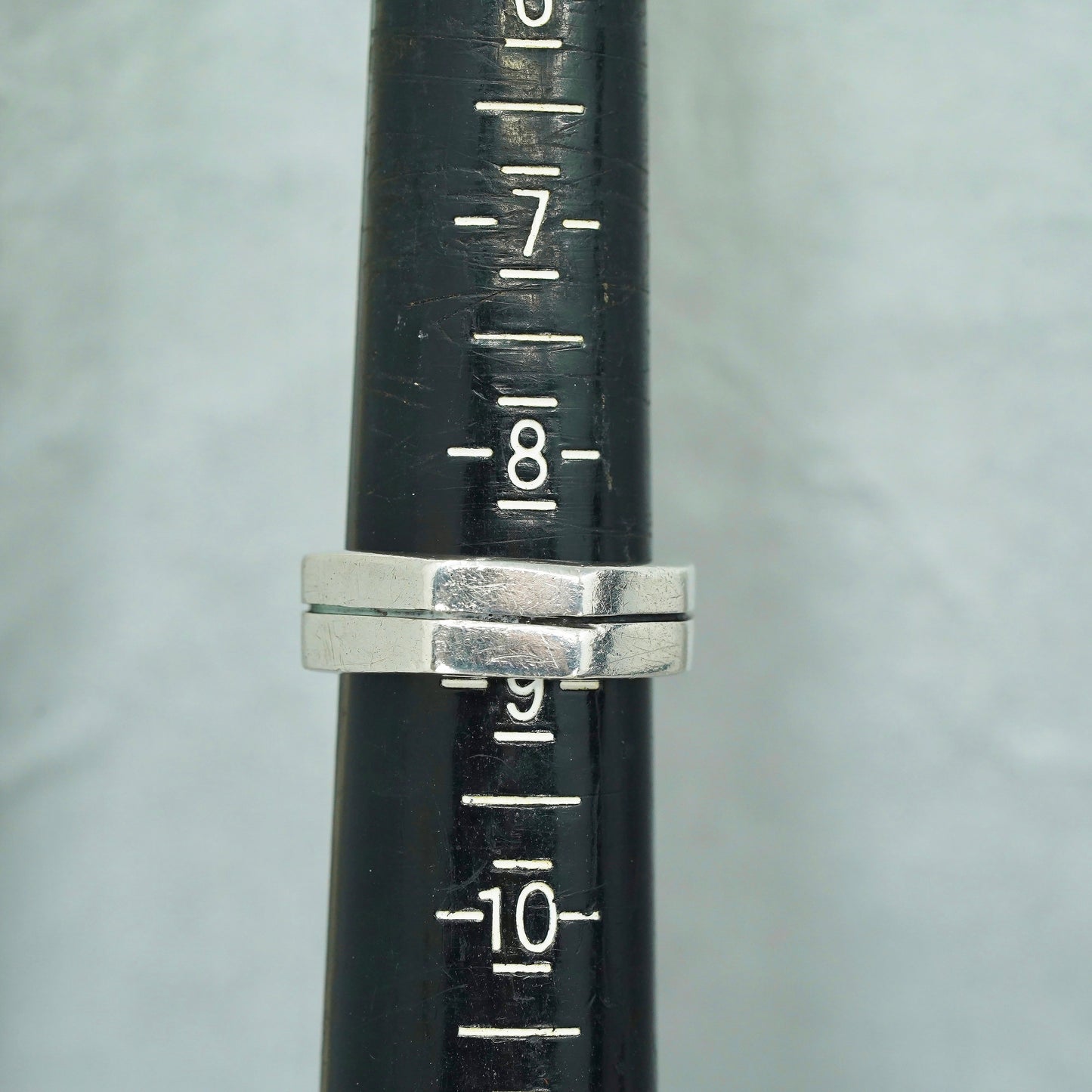 Size 8.5, vintage southwestern Sterling 925 silver statement ring, octagon band