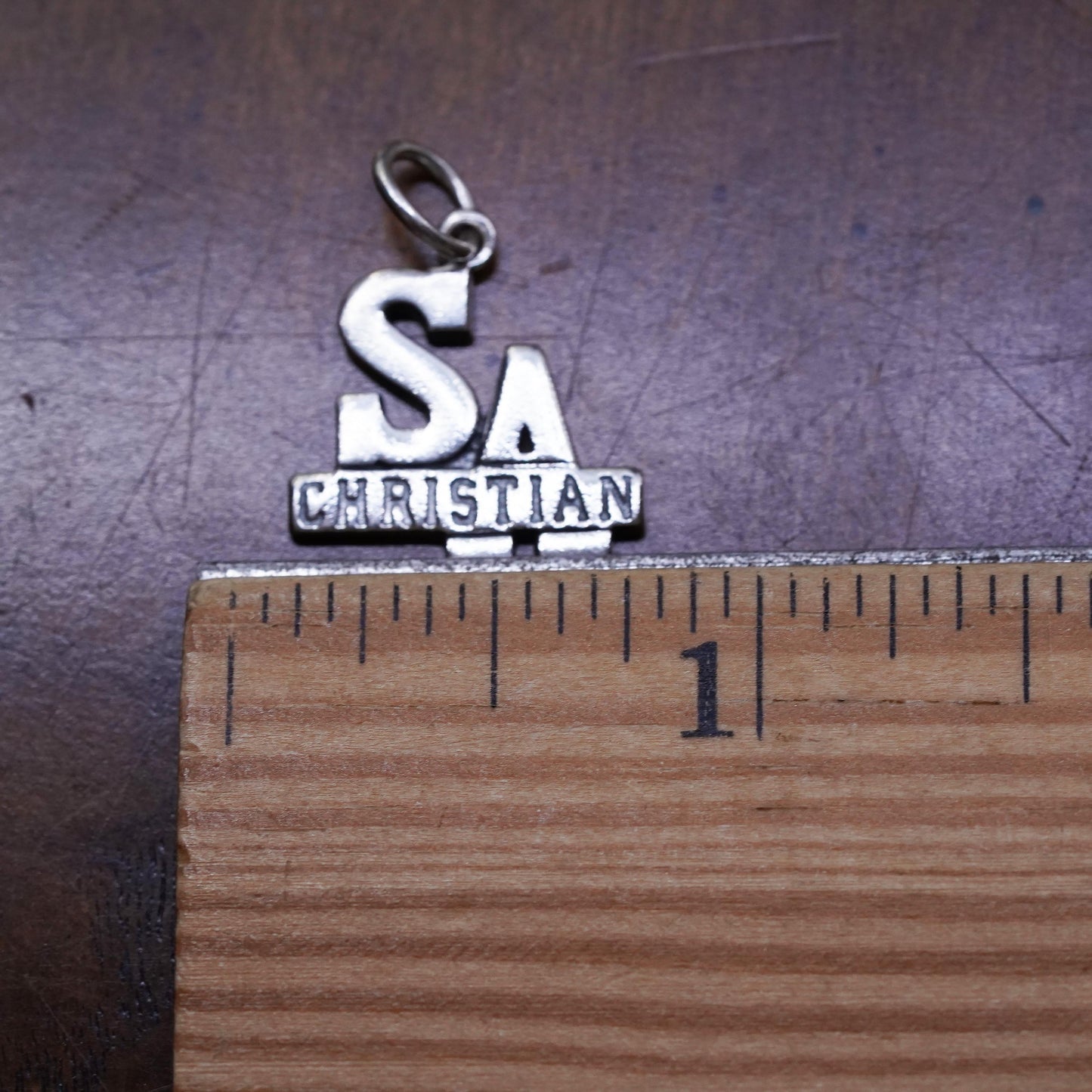Vintage sterling silver 925 SA Christian charm pendant