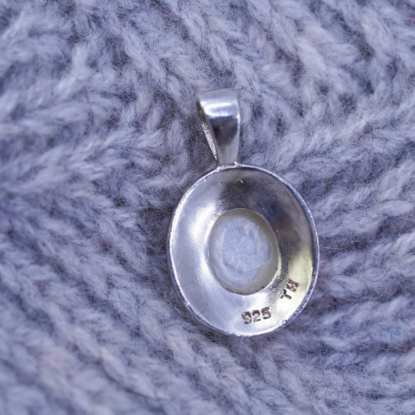 sterling 925 silver handmade pendant with oval mother of pearl and marcasite