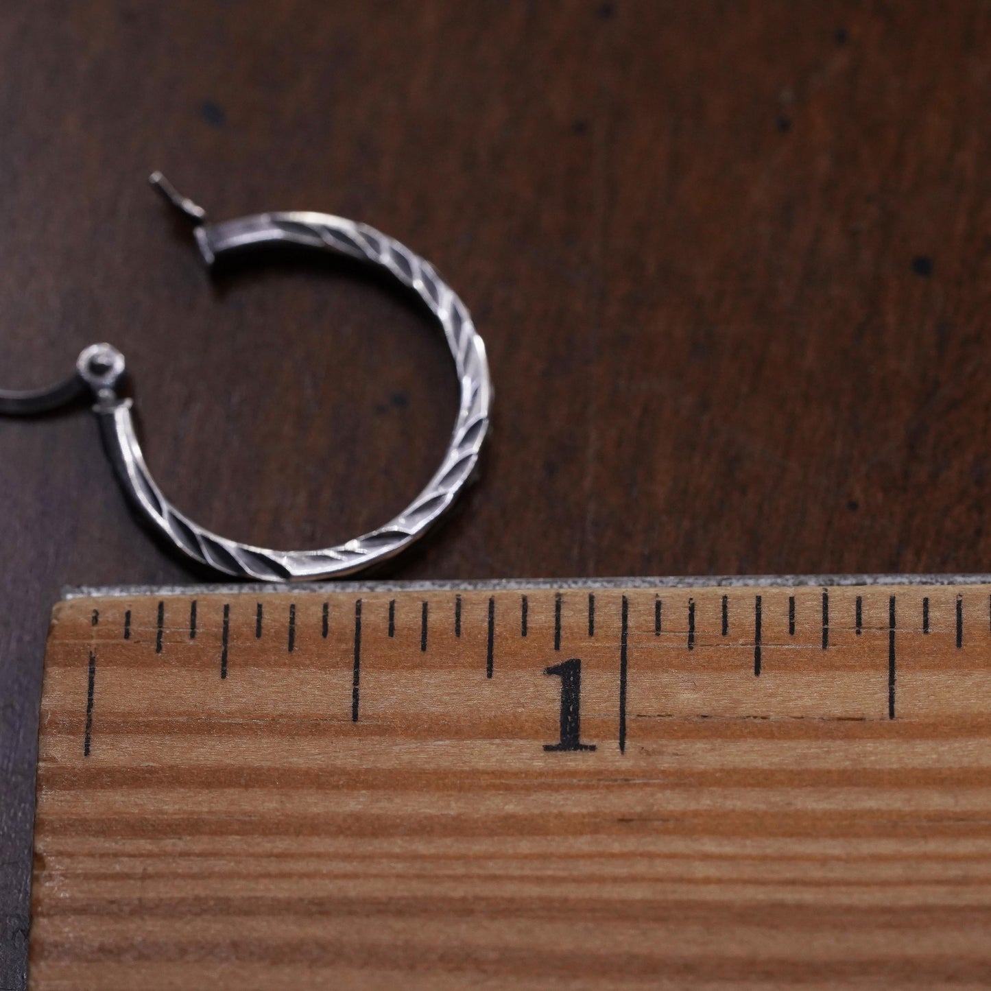 0.75", Vintage sterling 925 silver loop single earring, fashion primitive hoop