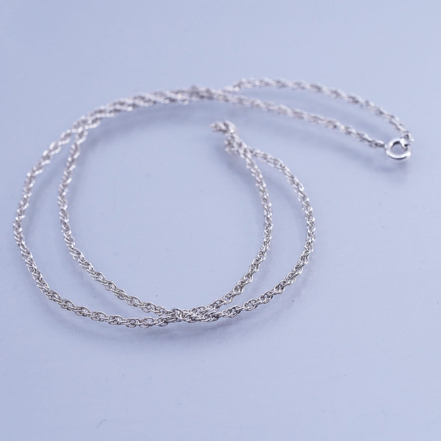 18” 2mm, vintage Speidel Sterling 925 silver Singapore rope chain necklace