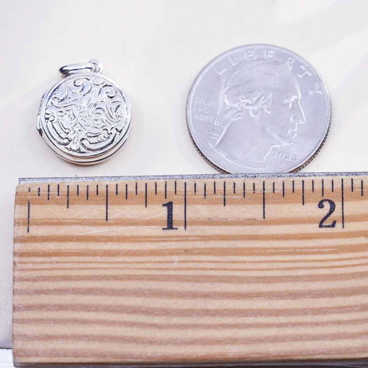 vintage Sterling silver handmade prayer box pendant, 925 photo locket charm