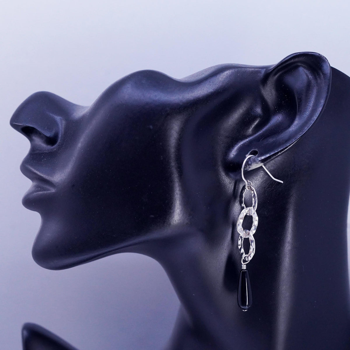 Silpada W1281 Sterling 925 Silver & Black Onyx French Wire Drop Earrings