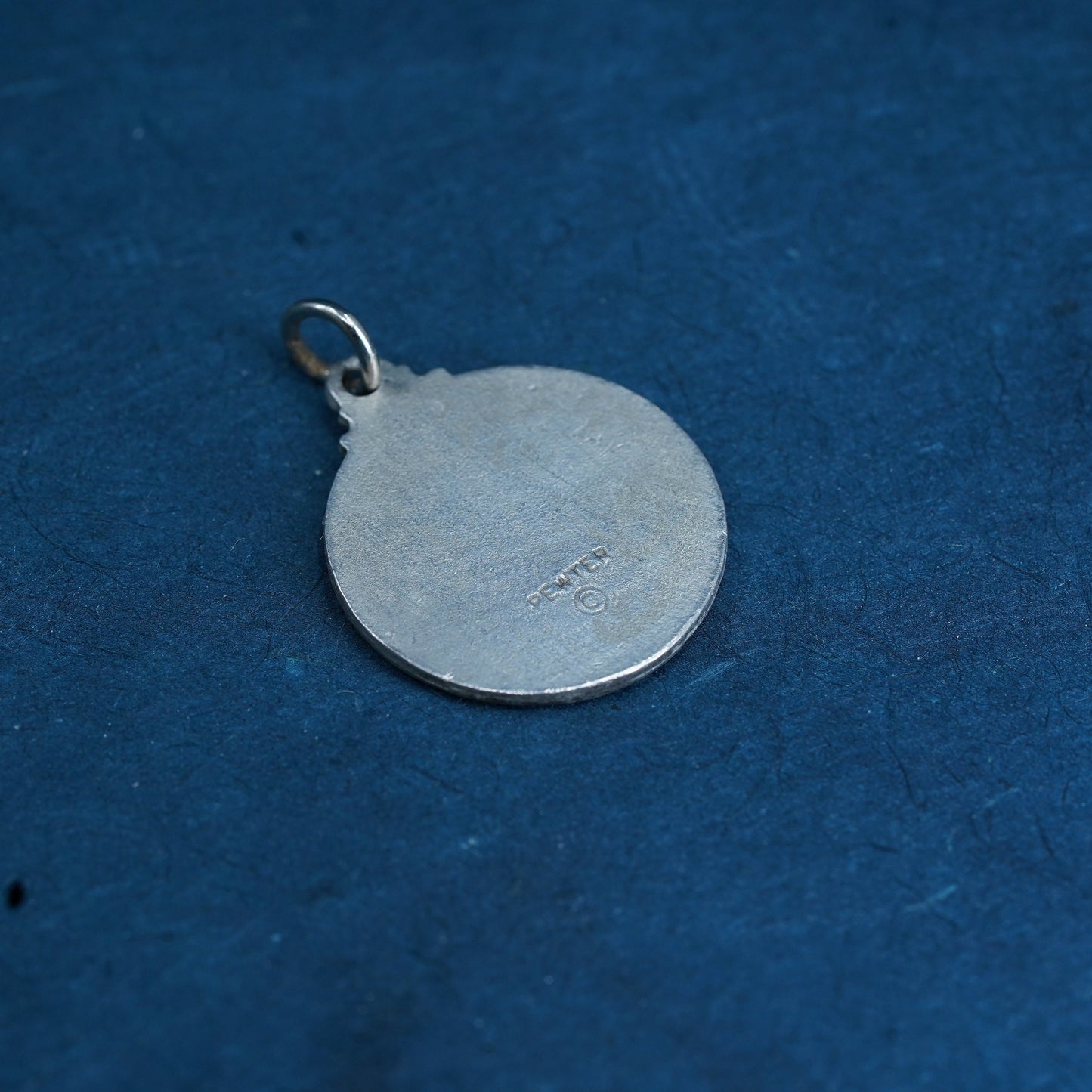 Vintage Pewter Marines pendant, tag charm engraves “saint Sebastian pray for us