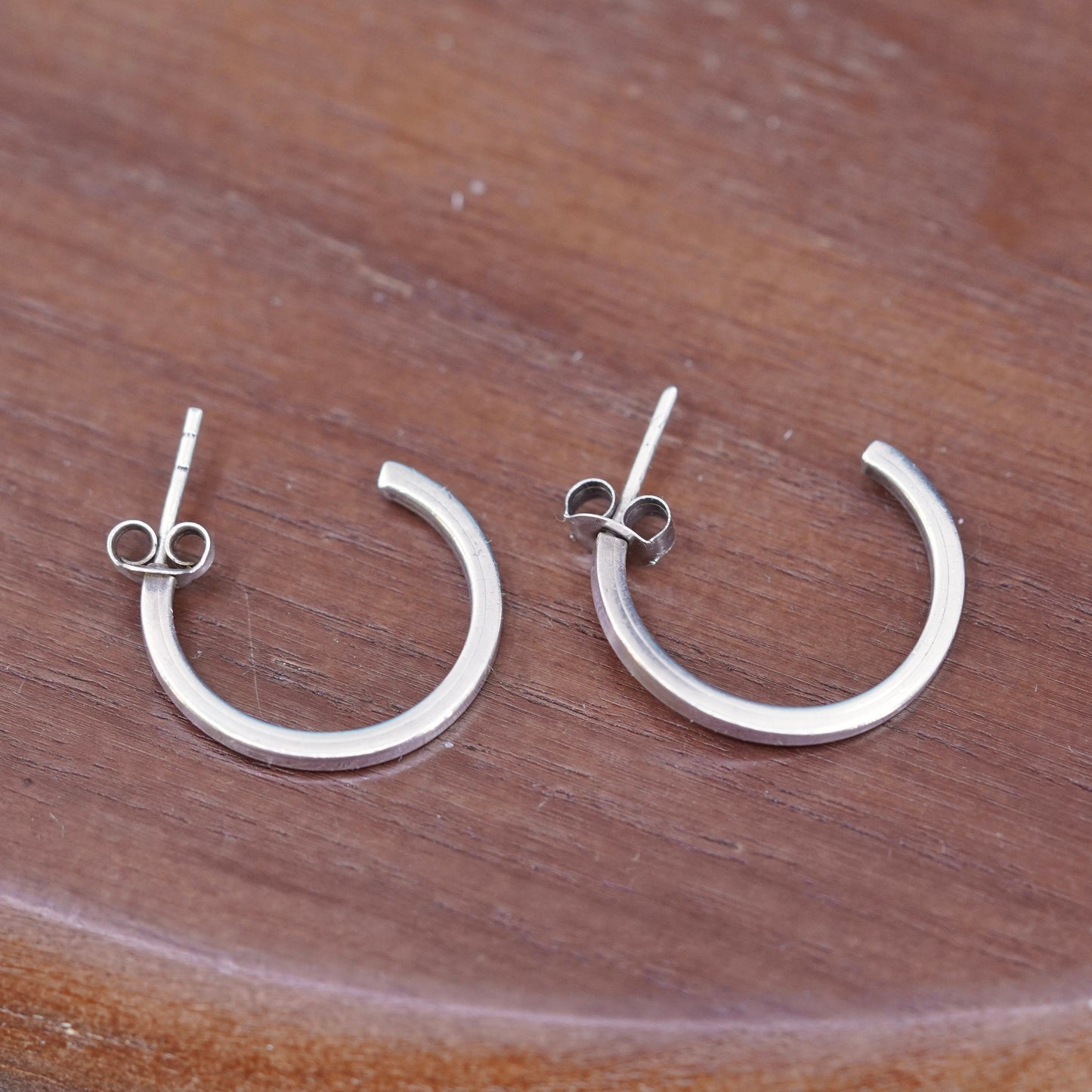 0.75”, vintage Sterling silver hoop earrings, 925 huggie studs