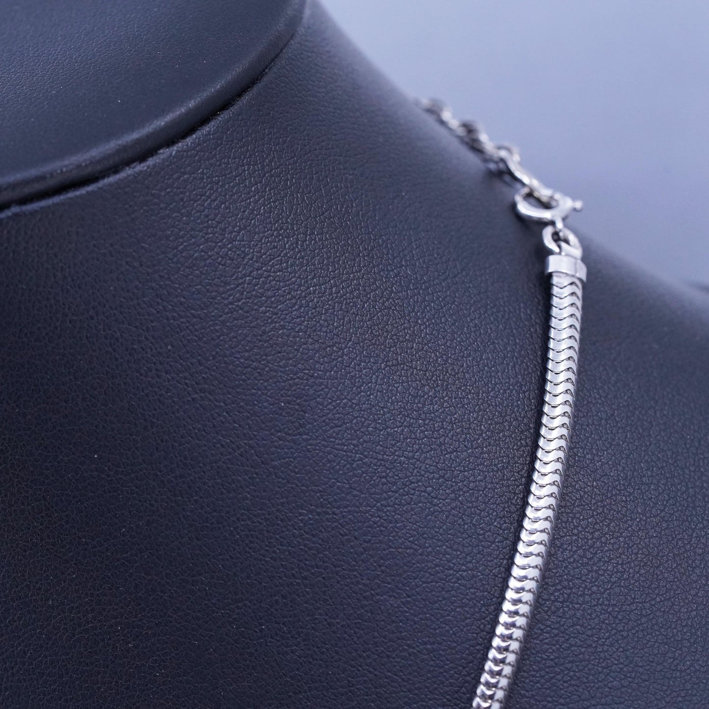 18” 4mm, Vintage Thick Sterling 925 Silver Snake chain Necklace