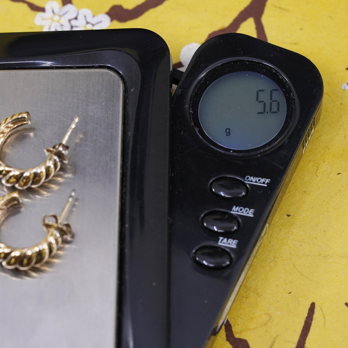 0.75", VTG Vermeil gold over Sterling silver studs, 925 ribbed huggie earrings
