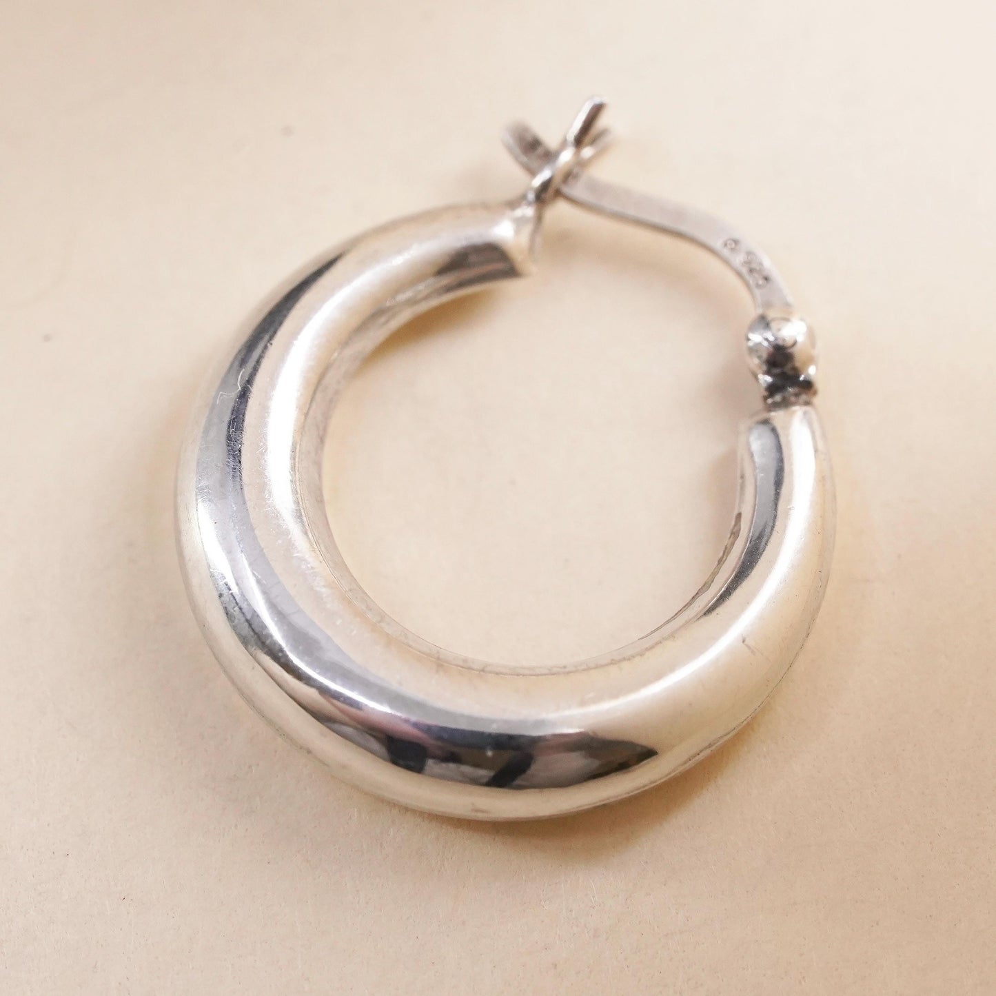 0.75", sterling silver loop single earring, fashion minimalist primitive hoop