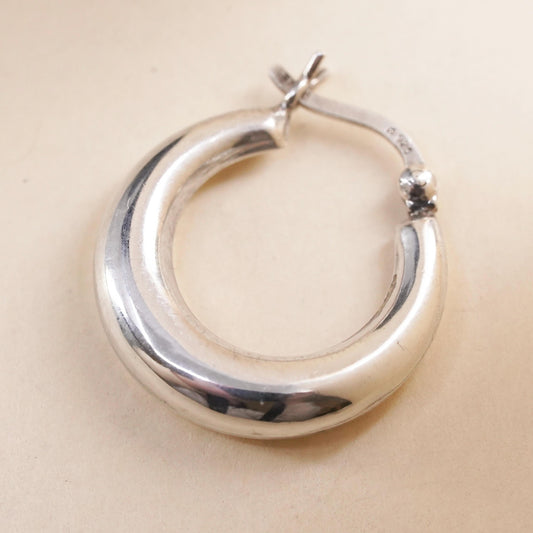 0.75", sterling silver loop single earring, fashion minimalist primitive hoop
