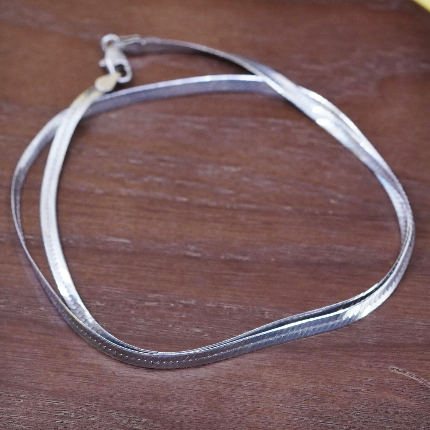 20”, 4mm, vintage Italian Sterling silver herringbone chain, 925 necklace