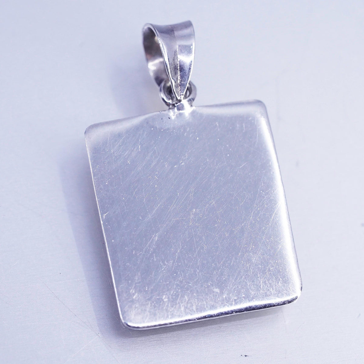 Vintage sterling silver handmade pendant, engravable 925 blank tag