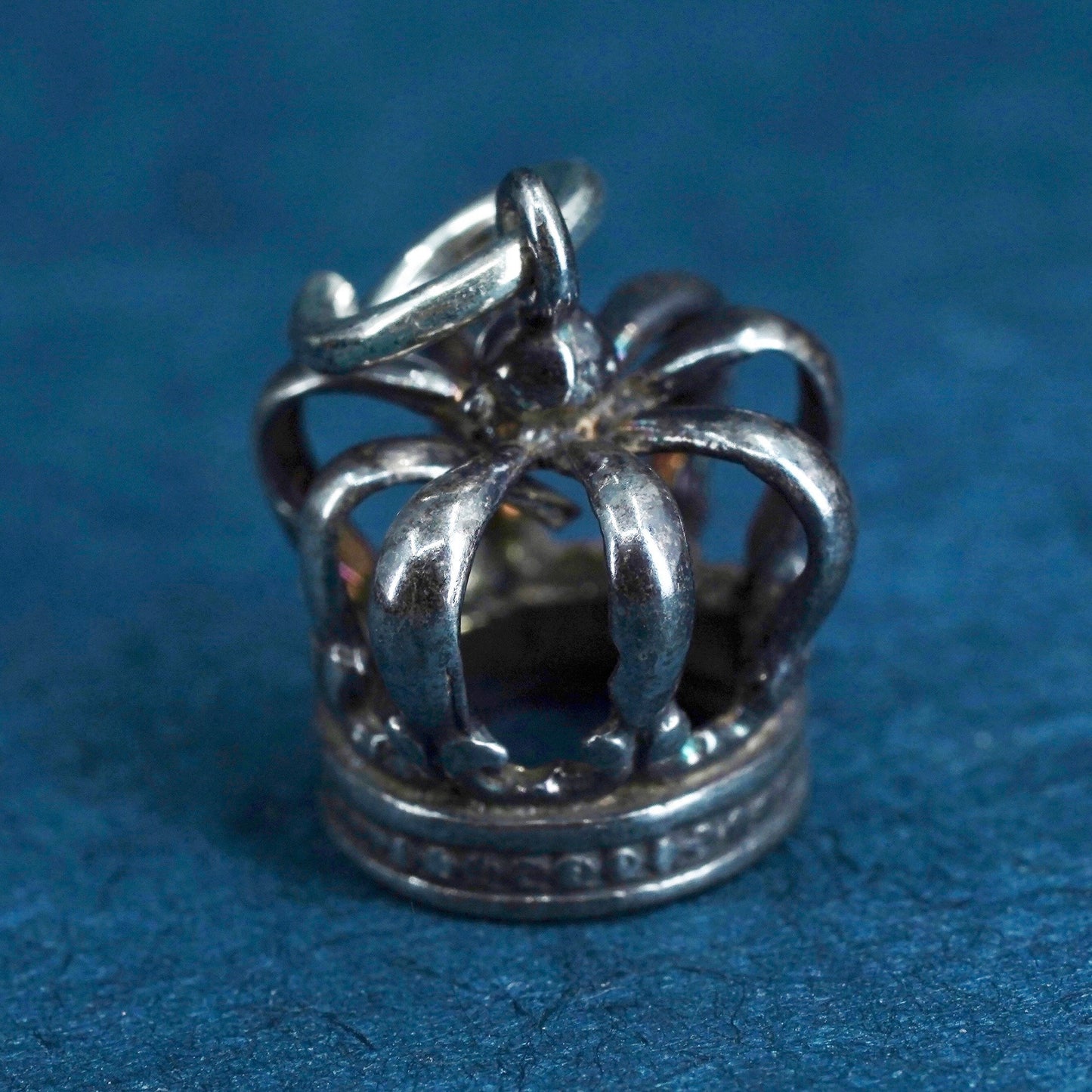 Vintage Sterling silver handmade pendant, 925 crown charm