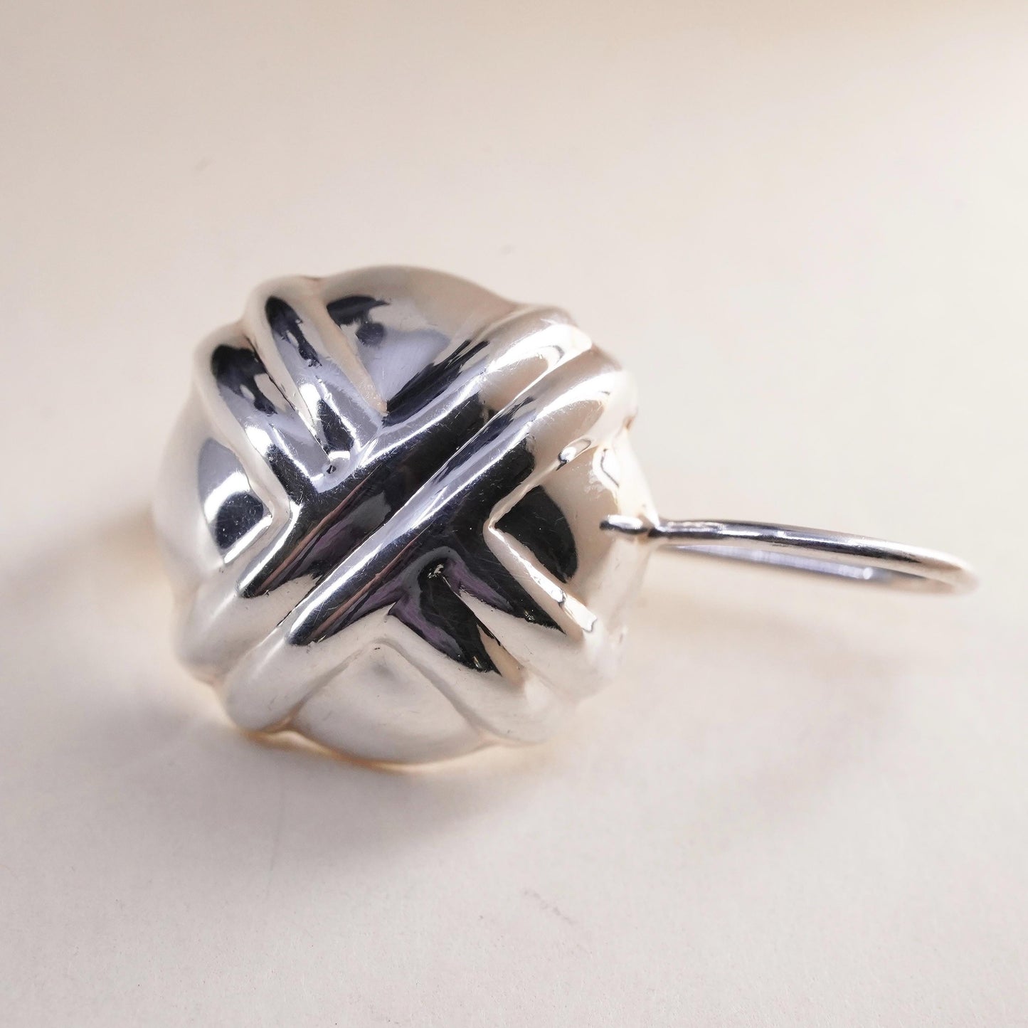 vintage modernist sterling silver 925 handmade single circle earring lever back