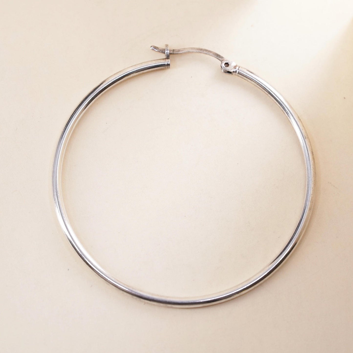 1.75", Vintage sterling silver loop single earring, thin hoop