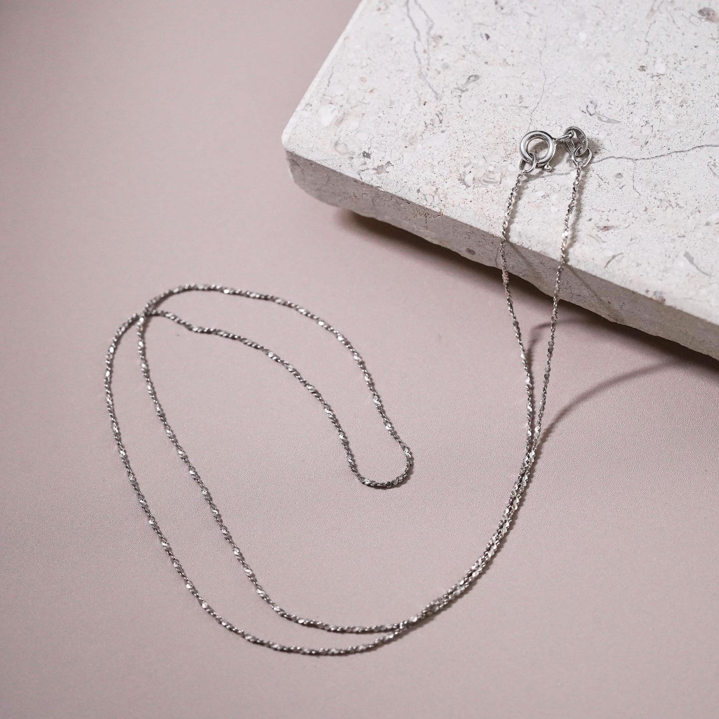20”, 1mm, vintage Sterling silver handmade necklace, 925 twisted s link chain