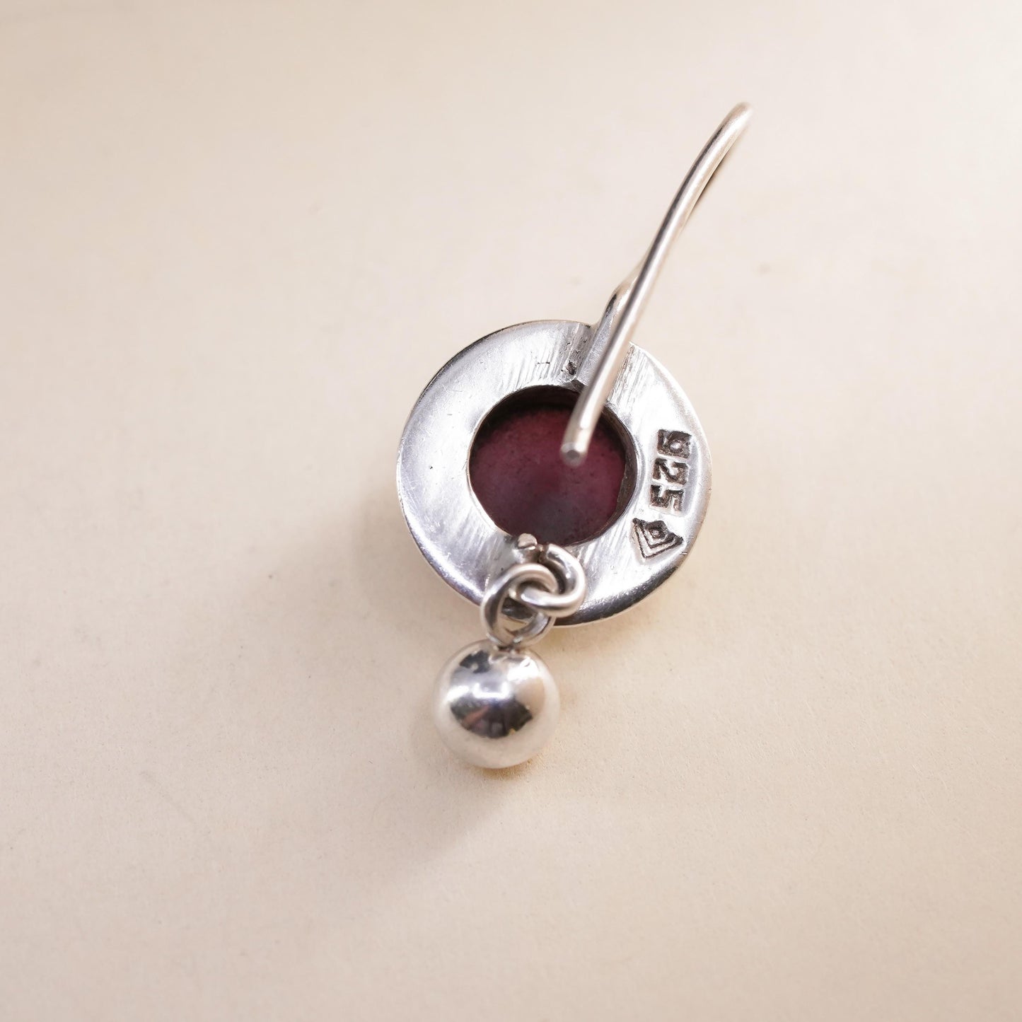 vtg Silpada Sterling 925 Silver Garnet Bead Ball Dangle W0251 single earring