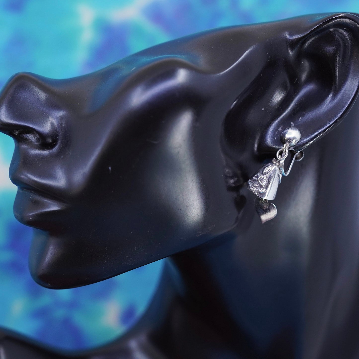 Siam Sterling silver earrings 925 elephant god Genesha screw on earrings