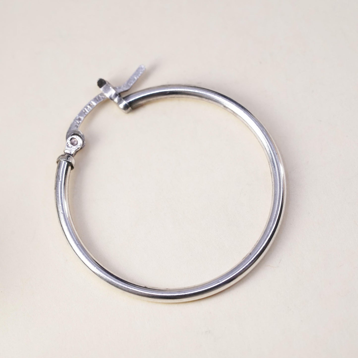 1.25", Vintage sterling silver loop single earring, minimalist primitive hoop