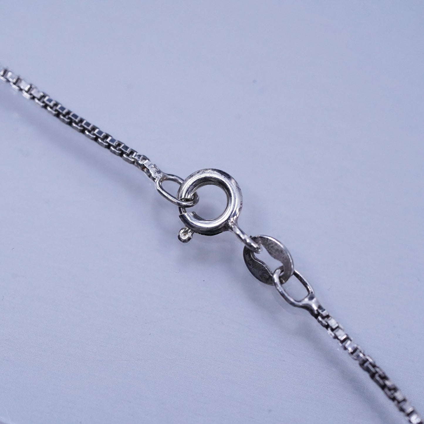 16”, vintage Sterling 925 silver box necklace Irish Celtic knot cross pendant